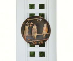Cedar Waxwings Flamed Wall Disc 12 inch