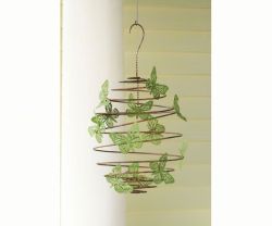 Butterflies Large Hanging Spirals Verdigris Copper Finish